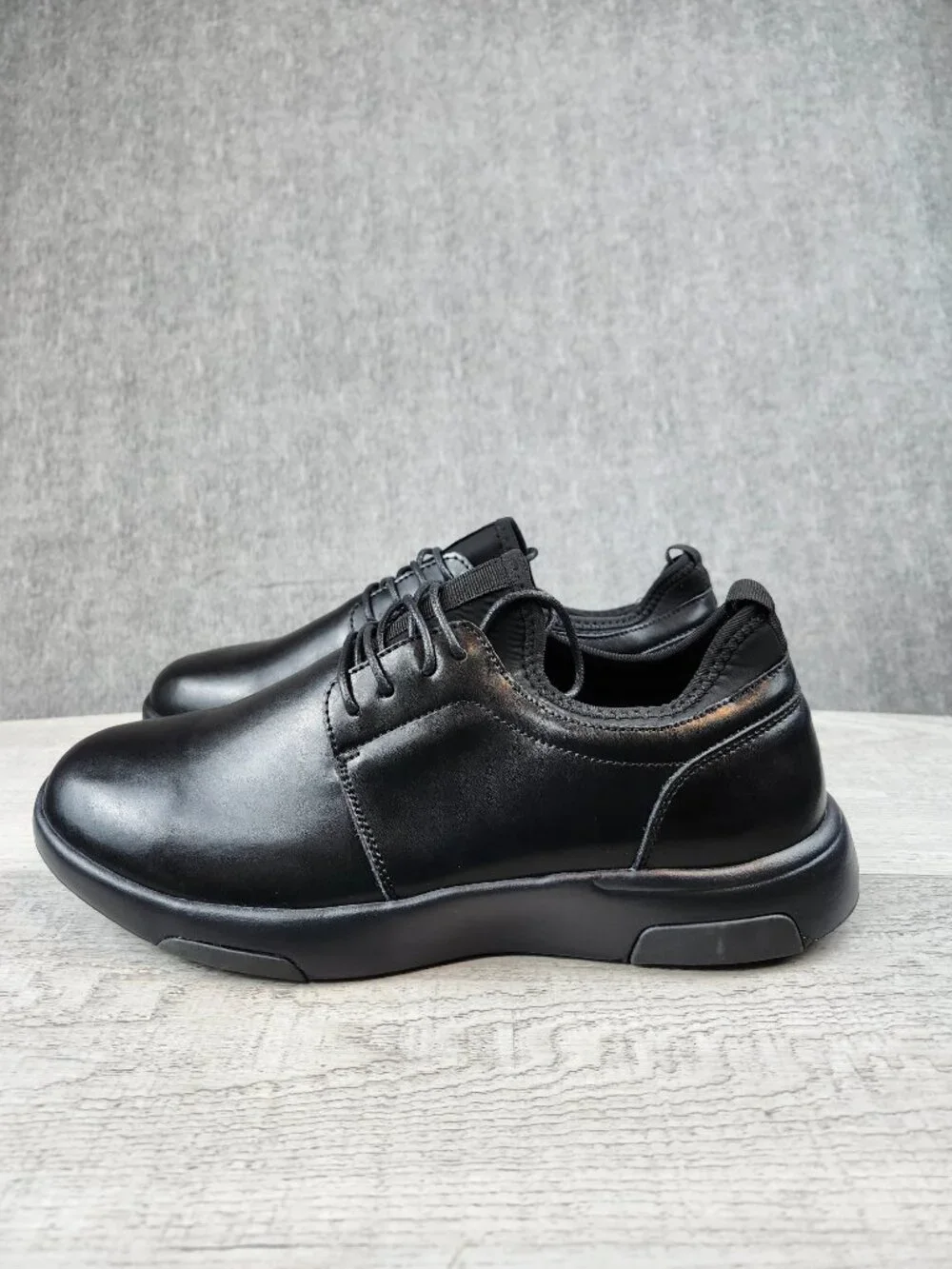 OrthoComfoot Men Size EU43 (US 10) Orthopedic Black Leather Dress Shoes